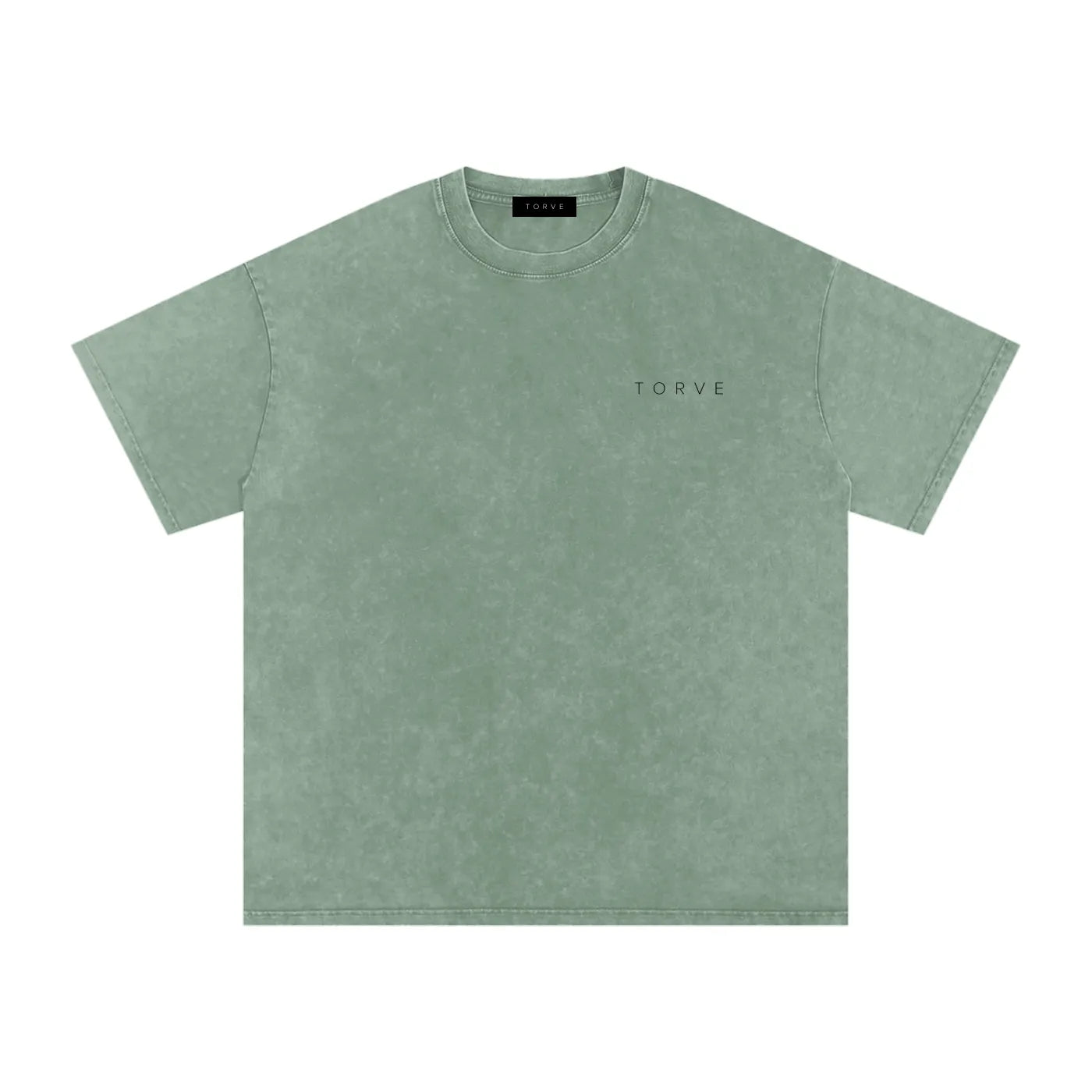 Acid Wash Oversized T-Shirt - Bean Green