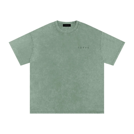 Acid Wash Oversized T-Shirt - Bean Green