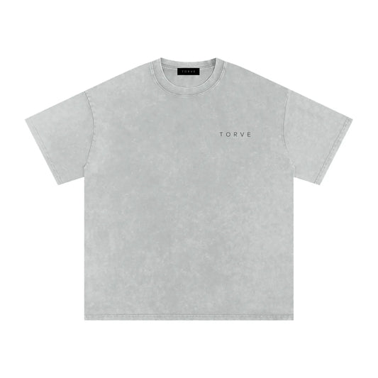 Acid Wash Oversized T-Shirt - Light Grey