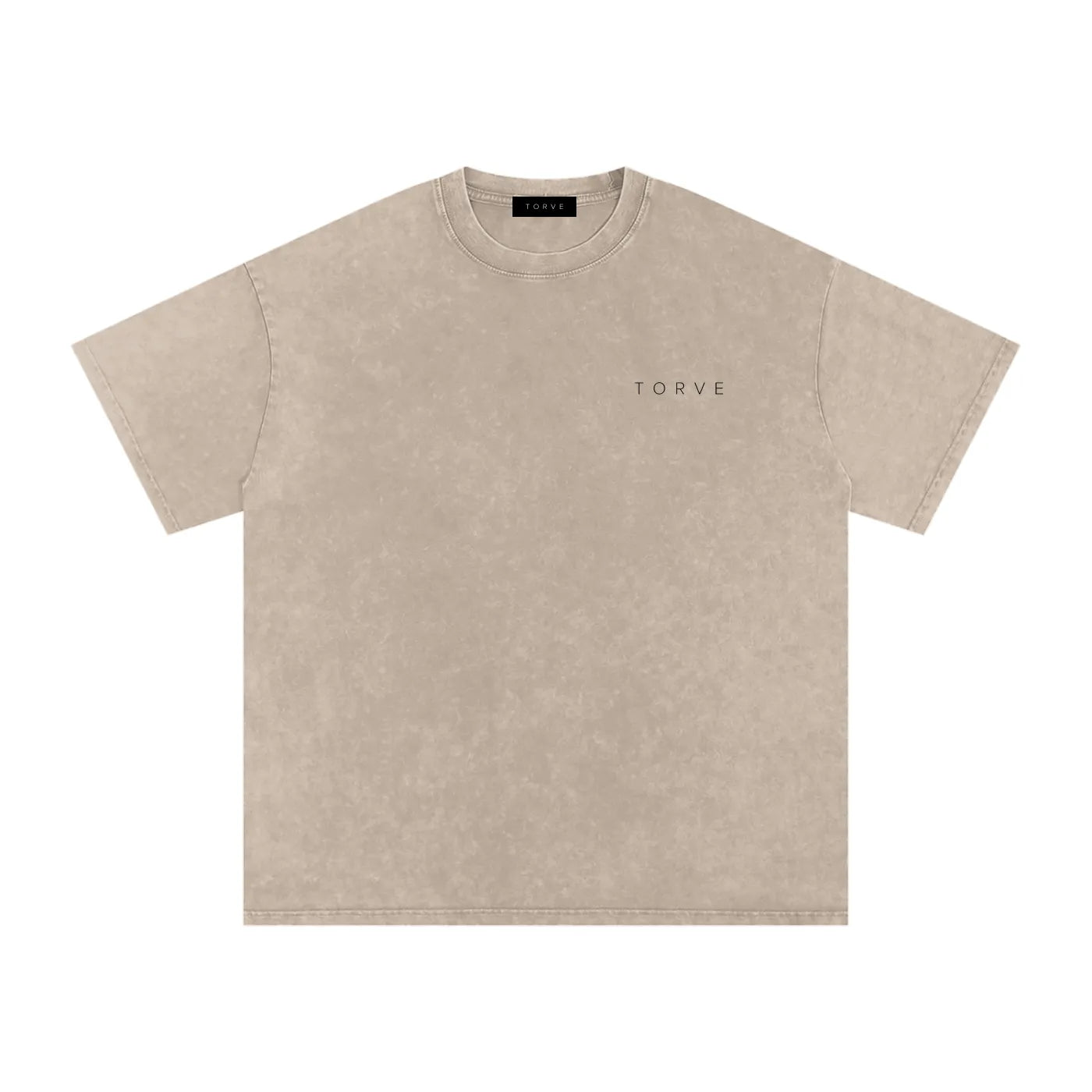 Acid Wash Oversized T-Shirt - Khaki