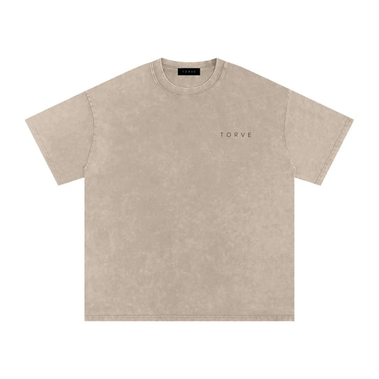 Acid Wash Oversized T-Shirt - Khaki